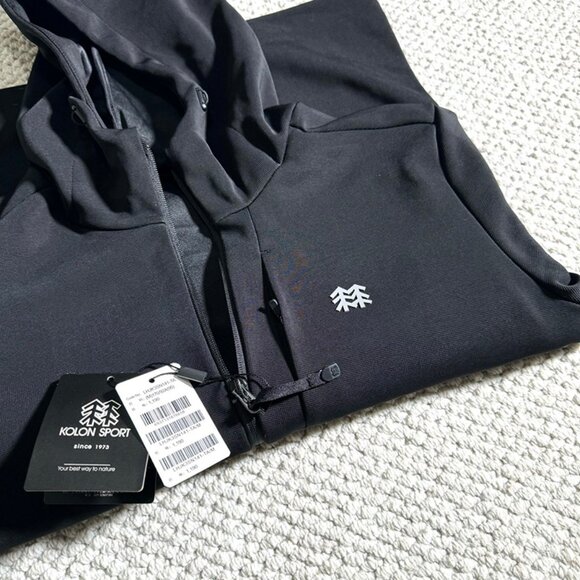 Kolon Sport Men's Hooded Black Jacket - Picture 5 of 9